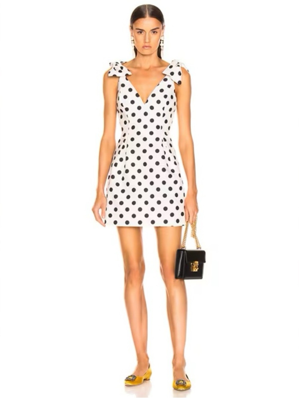 Zimmermann Linen Polka Dot Mini Bow Dress 0P